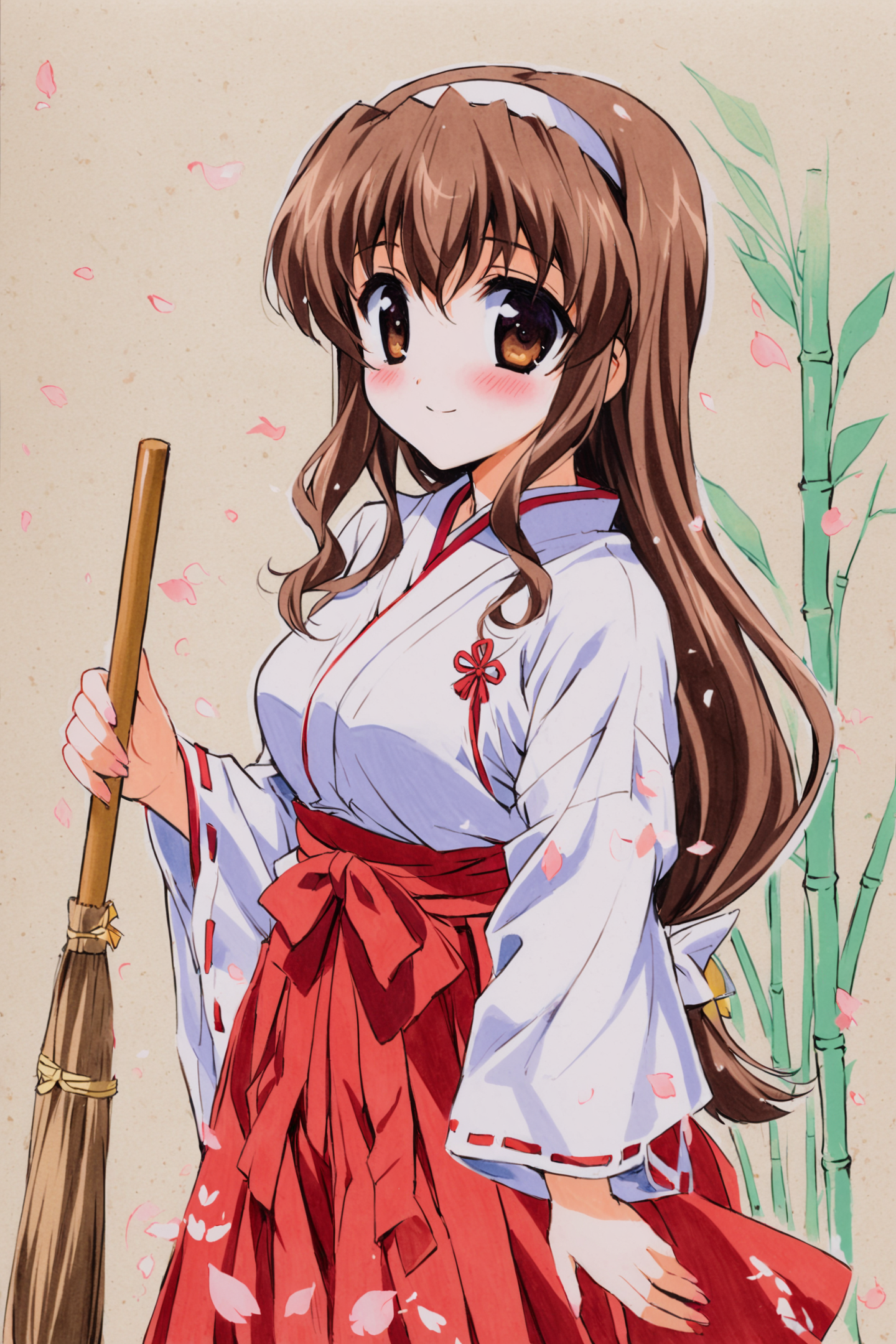 28680-727035295-Nogizaka Haruka,1girl,solo,miko,japanese clothes,hakama,hakama skirt,skirt,brown hair,red hakama,broom,petals,low-tied long hair.png